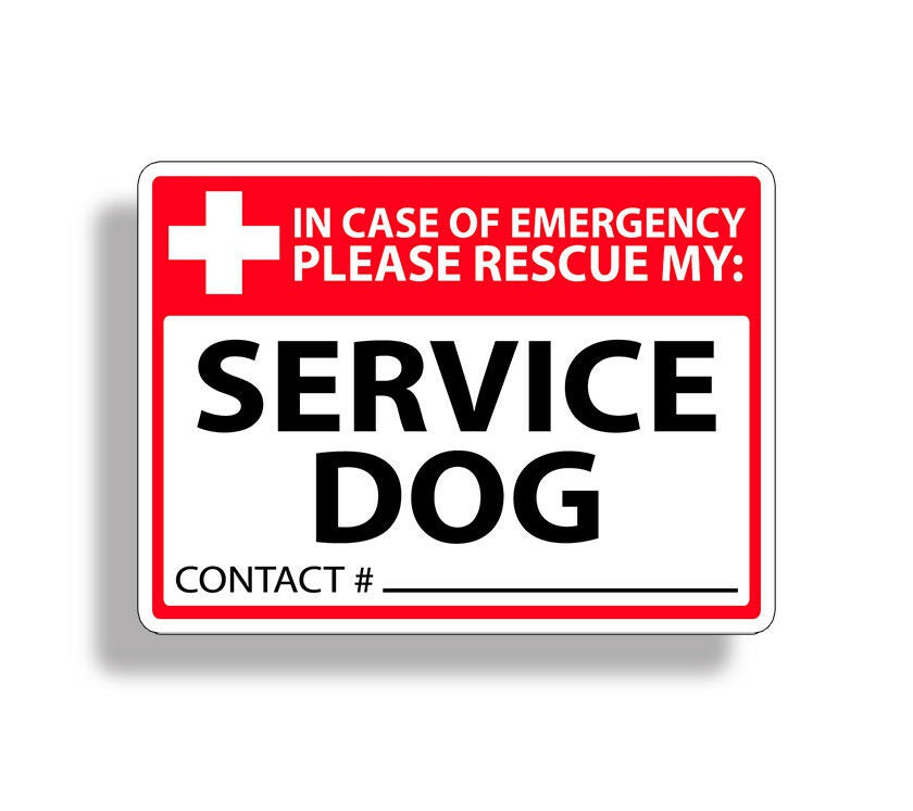 Service Dog Emergency Rescue Sticker 1st First Fire 911 Safety Car Vehicle Decal