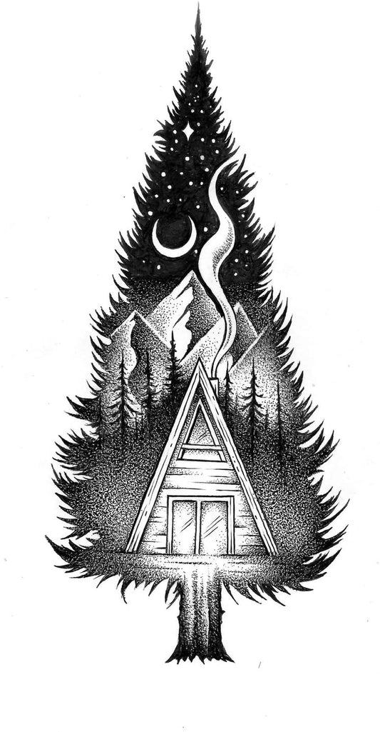 4" tall Sticker Art Aesthetic Vinyl Stickers Outdoor Wilderness Camping Travel Hiking Colorado Snow Mountain Woods Wolf Bear Cabin Moon Large Waterproof Decal for Water Bottle Laptop Car Bumper