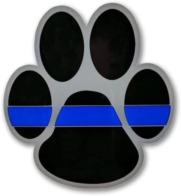 3"x3.5" Thin Blue Line Paw Sticker
