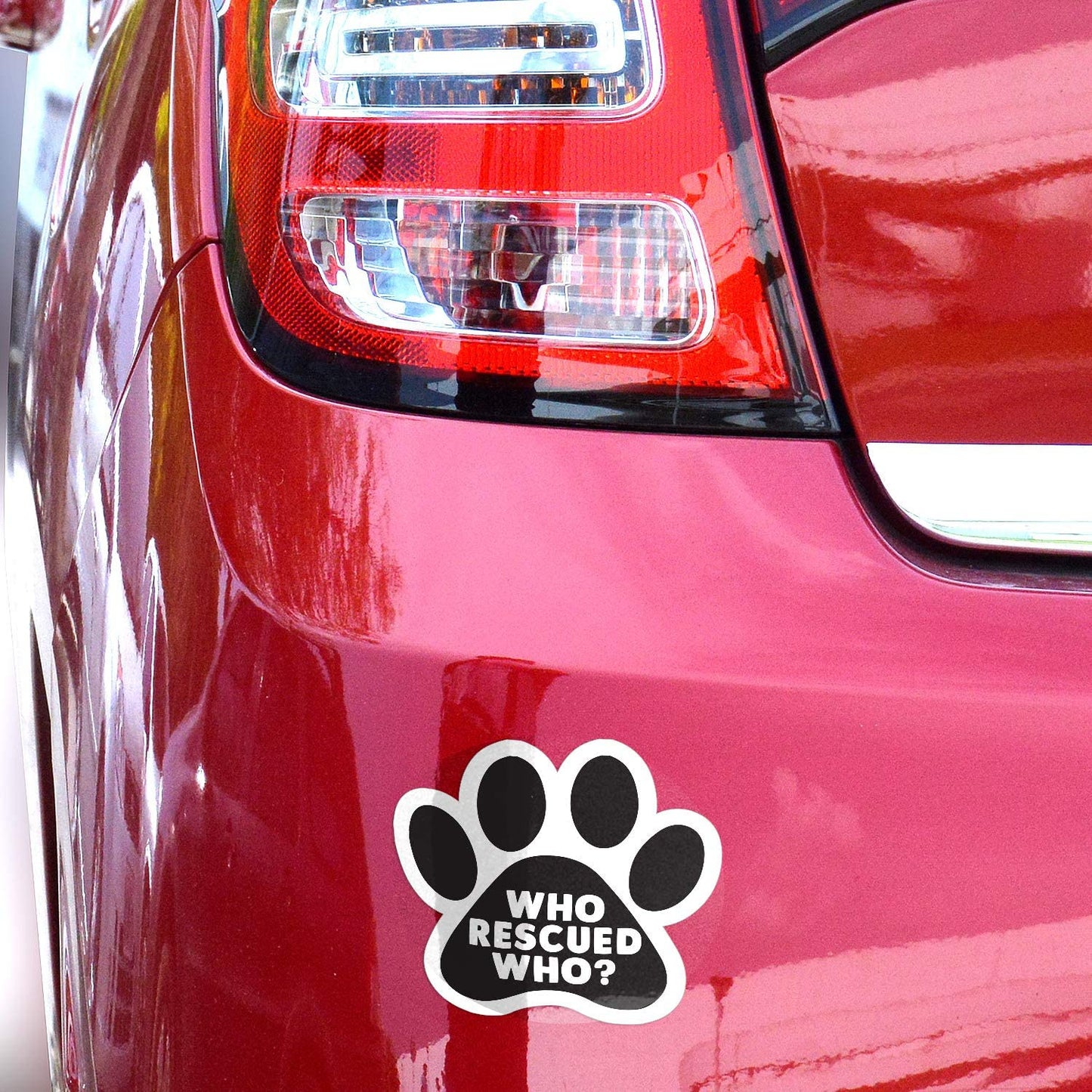 5"x5" Who Rescued Who 3-Pack Waterproof Who Saved Who Paw Bumper Stickers
