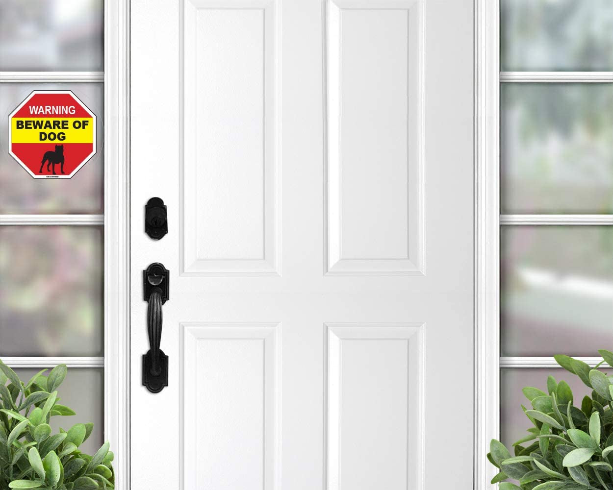 5" 2Pcs Beware of Dog Warning Sticker - Beware of Pitbull Window Sticker - Beware of Dog Sign Decal - Dog on Premises Sign - No Trespassing Window Cling - Beware of Dog Window Sticker