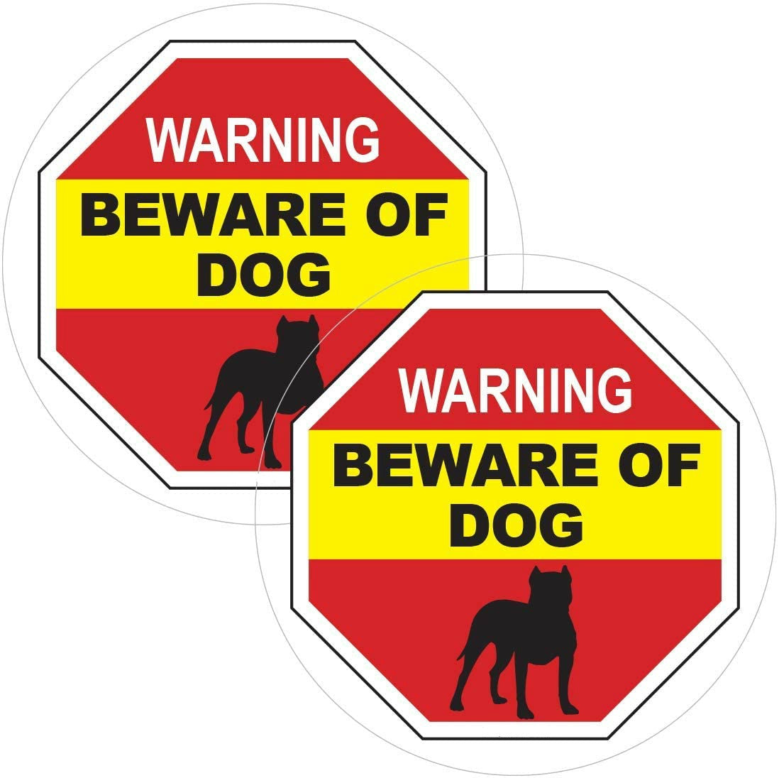 5" 2Pcs Beware of Dog Warning Sticker - Beware of Pitbull Window Sticker - Beware of Dog Sign Decal - Dog on Premises Sign - No Trespassing Window Cling - Beware of Dog Window Sticker
