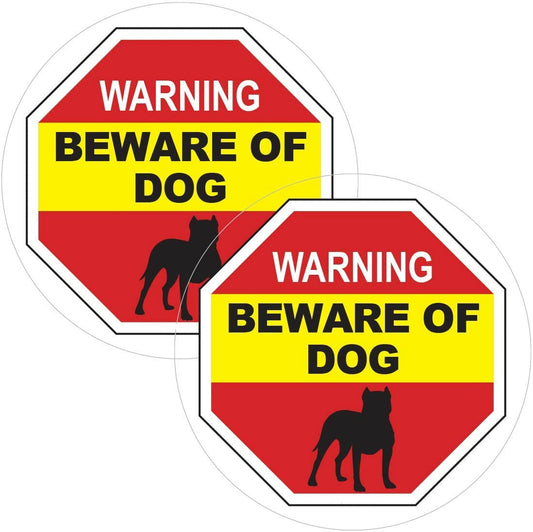 5" 2Pcs Beware of Dog Warning Sticker - Beware of Pitbull Window Sticker - Beware of Dog Sign Decal - Dog on Premises Sign - No Trespassing Window Cling - Beware of Dog Window Sticker