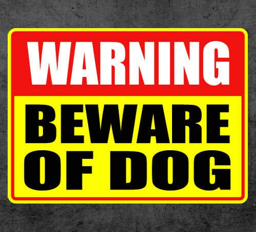 7.5"x5.5" Beware of Dog Sticker Caution Warning Door Window Animal Vinyl Decal