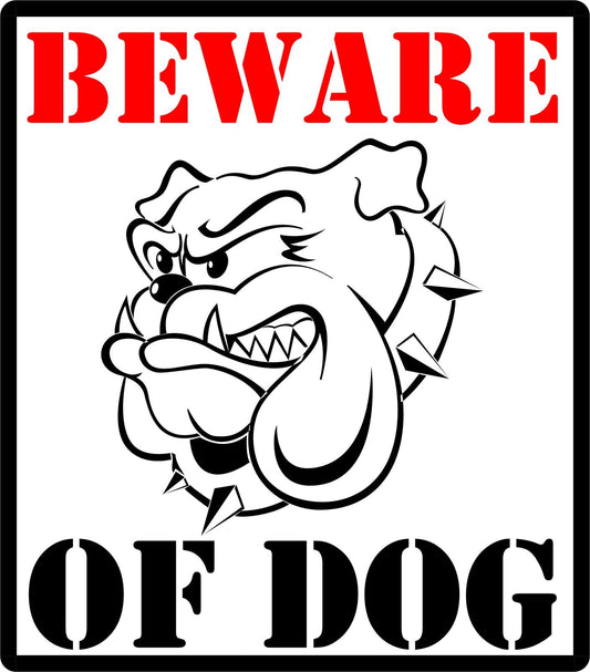 BEWARE OF DOG WARNING SIGN Vinyl Decal Sticker