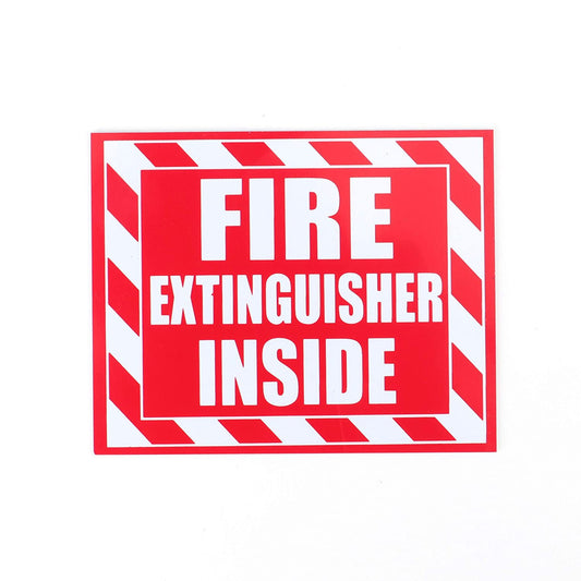 5"x4" 4 Pack Fire Extinguisher Inside Sticker Red on White