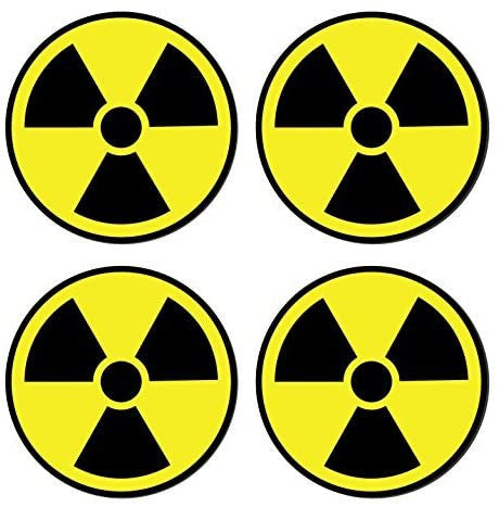 3inch Sutter Signs Nuclear Radiation Warning Symbol Stickers(Pack of 4 Decals)
