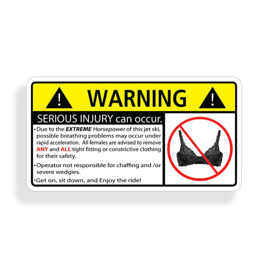 Jet Ski Sticker Funny Sexy Bra Female Girl Horsepower OEM Vinyl Decal Graphic