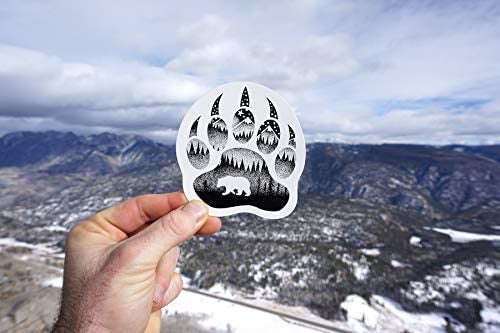 4"x4" Sticker Art Aesthetic Vinyl Stickers Outdoor Wilderness Camping Travel Hiking Colorado Snow Mountain Woods Wolf Bear Cabin Moon Large Waterproof Decal for Water Bottle Laptop Car Bumper