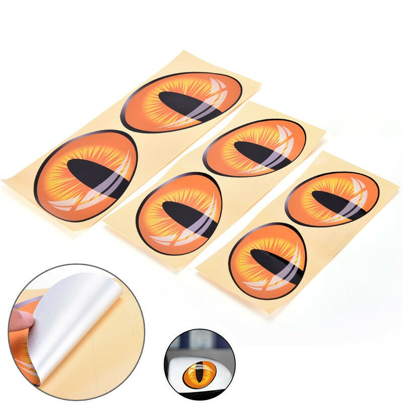 10x12cm 2X Cute Cat Eyes Car Sticker 3D Vinyl Decal Car Rearview Mirror Windows Decor