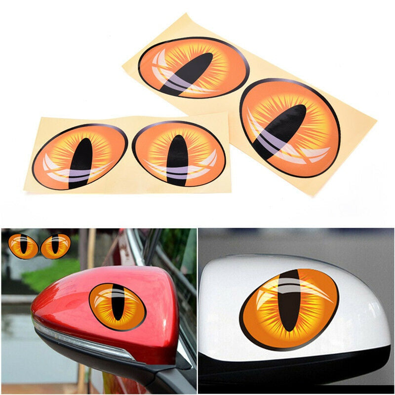 10x12cm 2X Cute Cat Eyes Car Sticker 3D Vinyl Decal Car Rearview Mirror Windows Decor