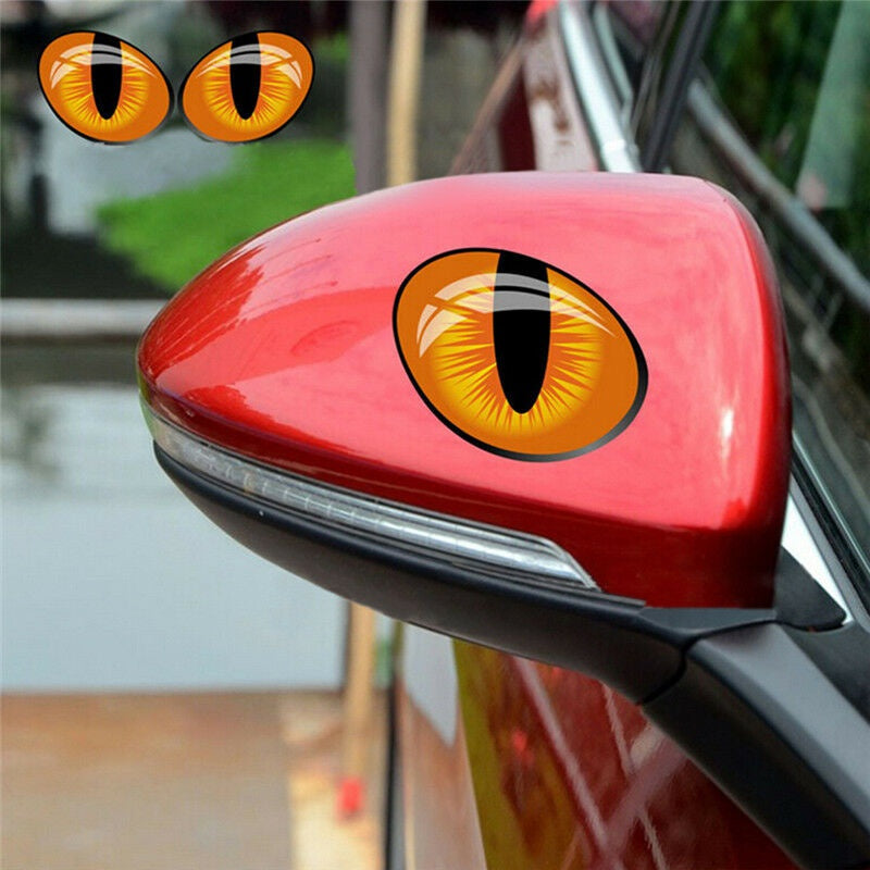 10x12cm 2X Cute Cat Eyes Car Sticker 3D Vinyl Decal Car Rearview Mirror Windows Decor