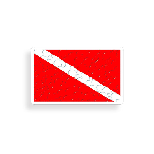Scuba Sticker Diver Down Dive Flag Water Drop Tank Cup Car Window Bumper Decal