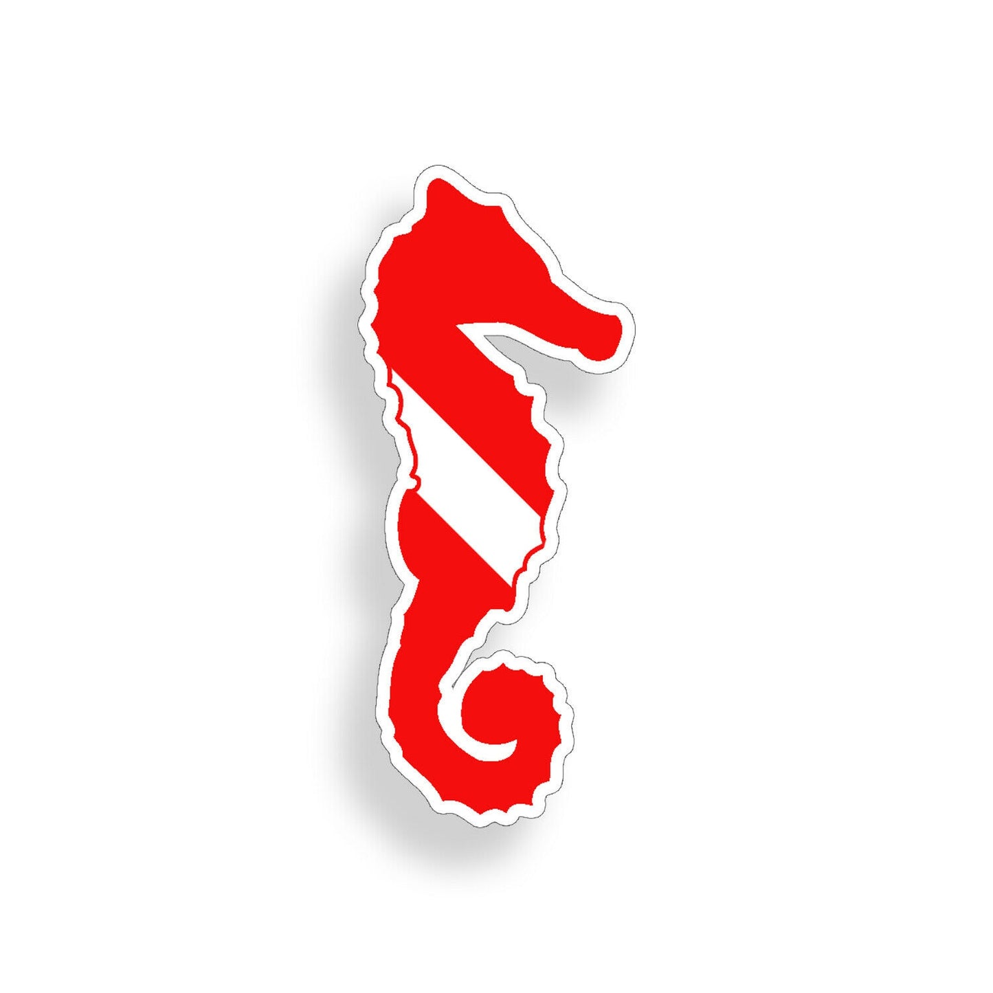 Seahorse Scuba Diver Sticker Diving Flag Cup Car Vehicle Window Bumper Decal