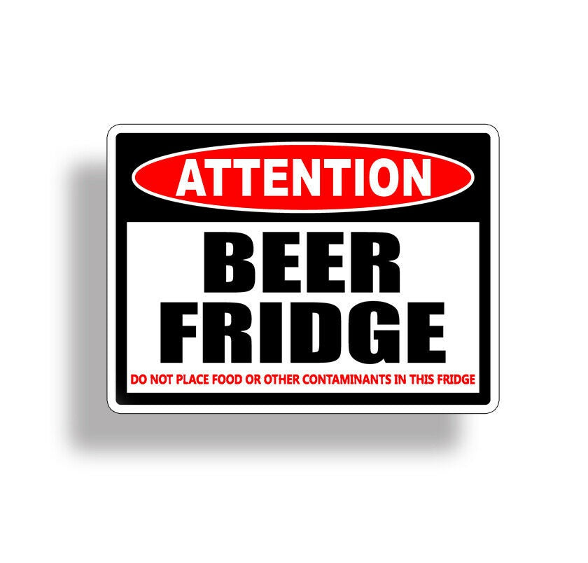 Beer Only Fridge Sticker Refrigerator Man Cave Bar Drinking Vinyl Decal Graphic