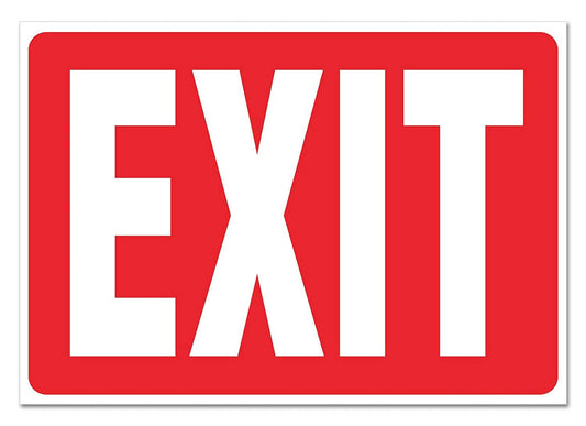 10"x7" Exit Signs Stickers, Self Adhesive Decal Stickers