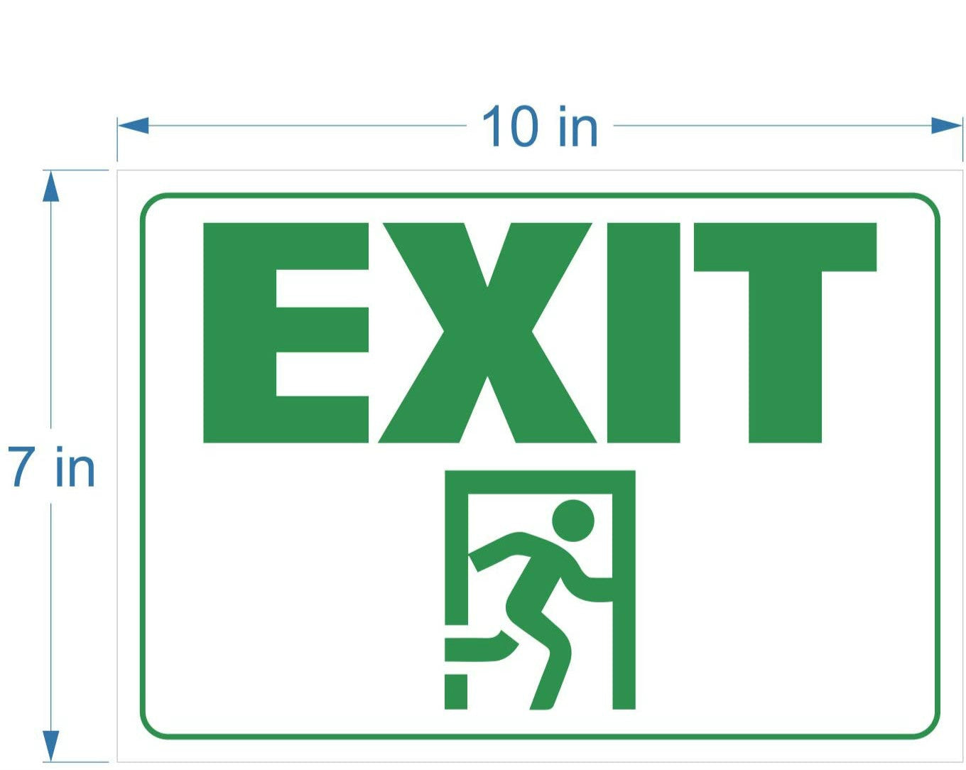 10"x7" 2Pcs Exit Signs Stickers Premium Self-Adhesive Vinyl, Indoor and Outdoor