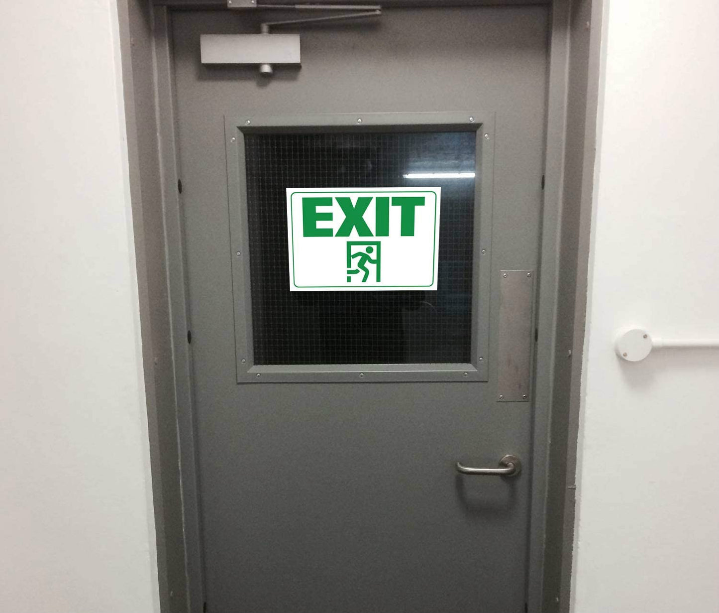 10"x7" 2Pcs Exit Signs Stickers Premium Self-Adhesive Vinyl, Indoor and Outdoor