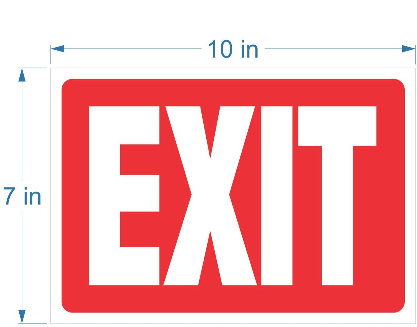 10"x7" 2 Pack Exit Signs Stickers Indoor and Outdoor