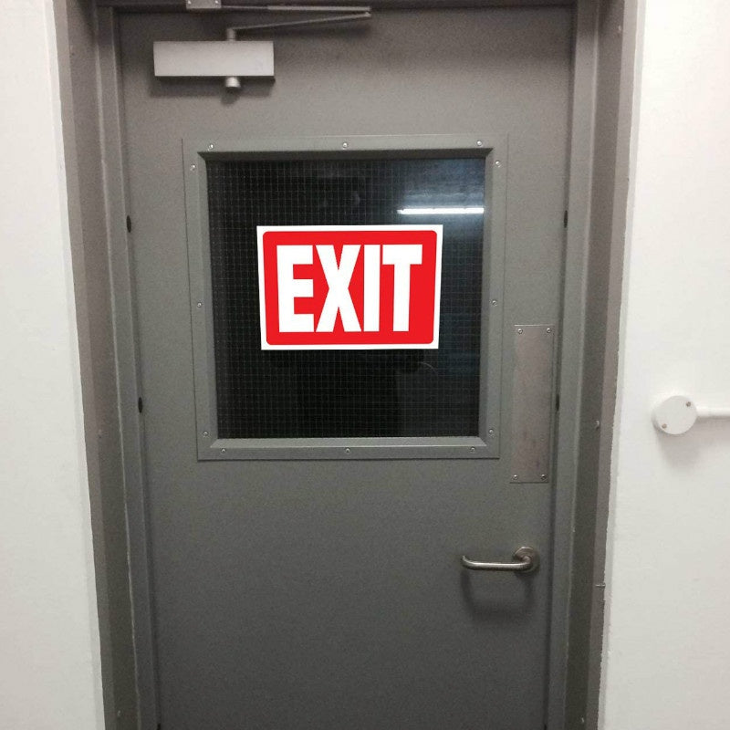 10"x7" 2 Pack Exit Signs Stickers Indoor and Outdoor