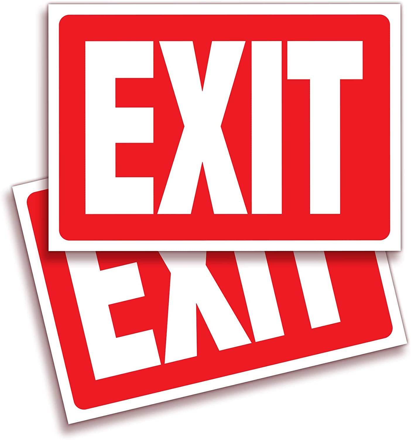 10"x7" 2 Pack Exit Signs Stickers Indoor and Outdoor