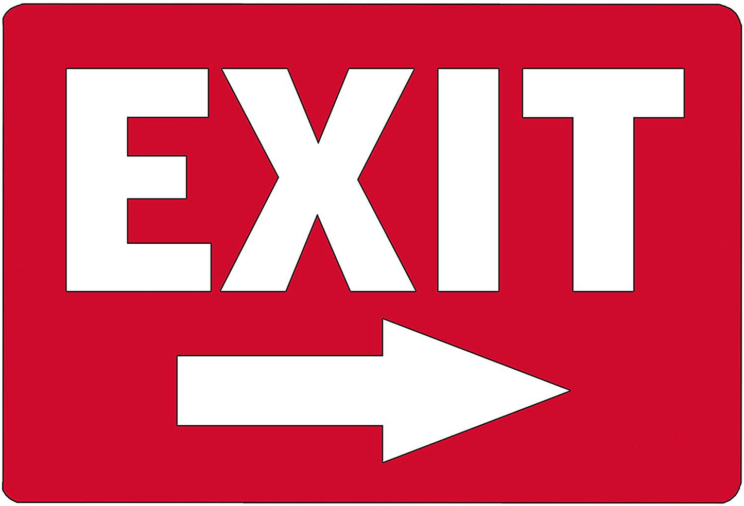 12"x8" Warning Exit Right Arrow Sign Sticker Business Retail Store Home Large Restaurant Bar Office Hotel Vinyl Decal Indoor & Outdoor Red on White