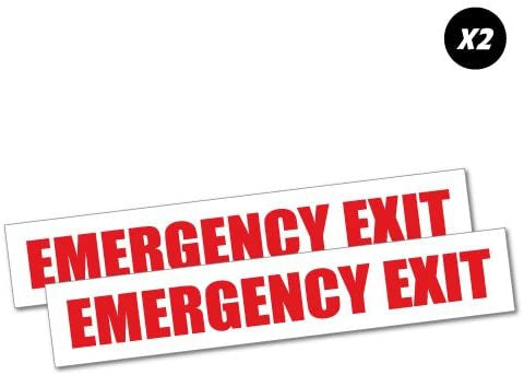 250mmX44mm 2x Emergency Exit Sticker Decal Safety Sign Car Vinyl