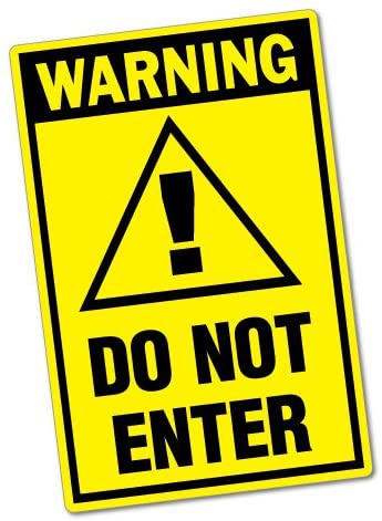 190mmx290mm Warning Do Not Enter Sticker Decal Safety Sign Car Vinyl