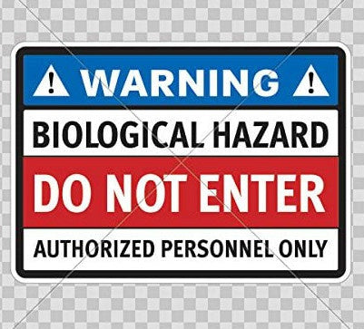 10"X7,12" Vinyl Sticker Decal Warning Biological Hazard Do Not Enter Authorized Atv Car Garage Bike