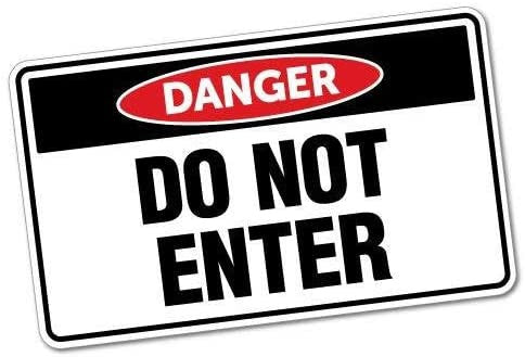 15inch Wide Danger Do Not Enter Sticker Funny PVC Decal Sticker Car Stickers Bumper Sticker for Trunk Rear, Laptop, Bottle, Window