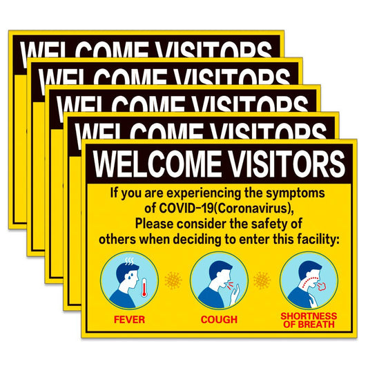 7"x10" Do not Enter Sign Stickers,5pcs Social Distancing Sign, Do Not Enter If You Have Any Symptoms Sign