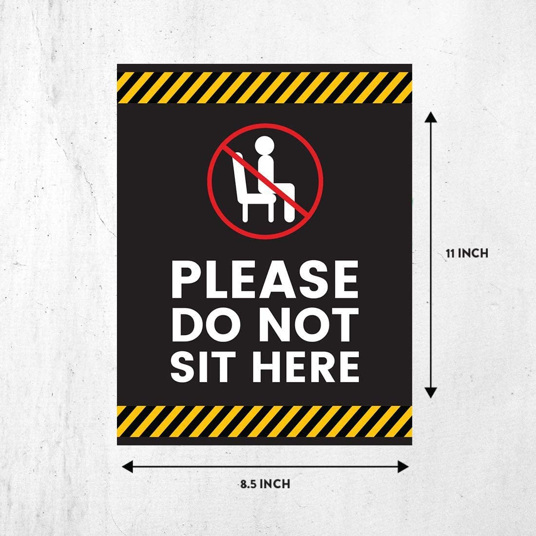 8.5"x11" Restaurant Social Distancing Please Do Not Sit Here, Sit Here Rectangle Business Signs, Vinyl Sticker Decals