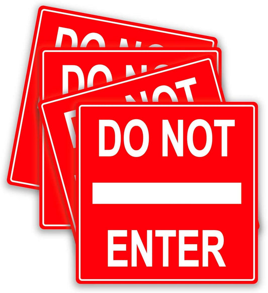 6" Do Not Enter Sign Decals Weatherproof Self Adhesive Vinyl Stickers 4 Pack
