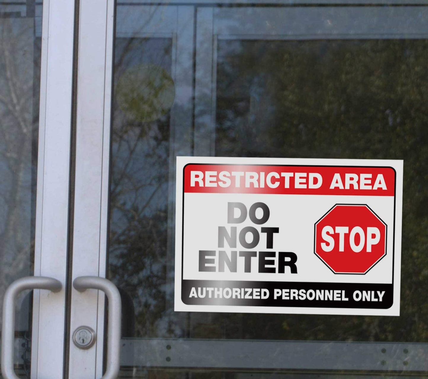 10x7Inch 2 Pack Restricted Area, Do Not Enter, Authorized Personnel Only Signs Stickers Indoor & Outdoor