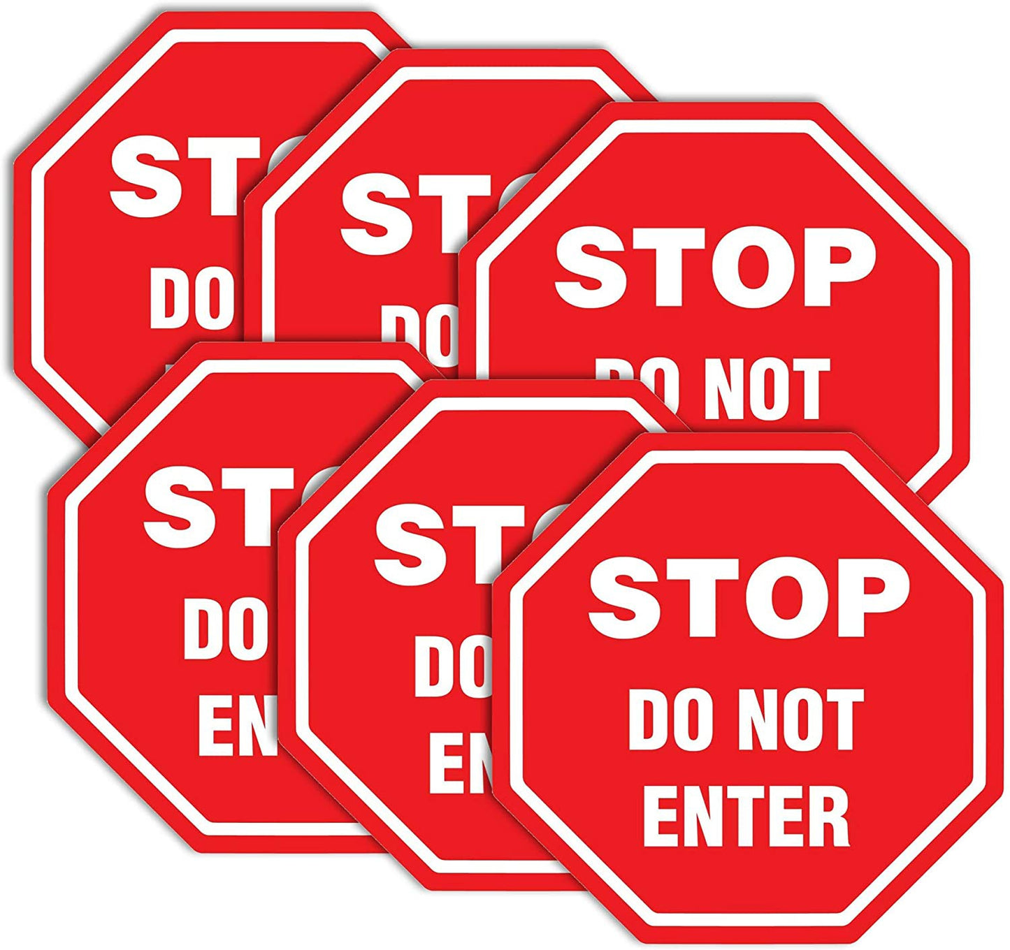 Do Not Enter Stickers, 6 Pack, Social Distancing Vinyl Stickers for Floor and Door Use, Commercial and Business, Strict Access Control for Authorized Personnel or Guest Safety