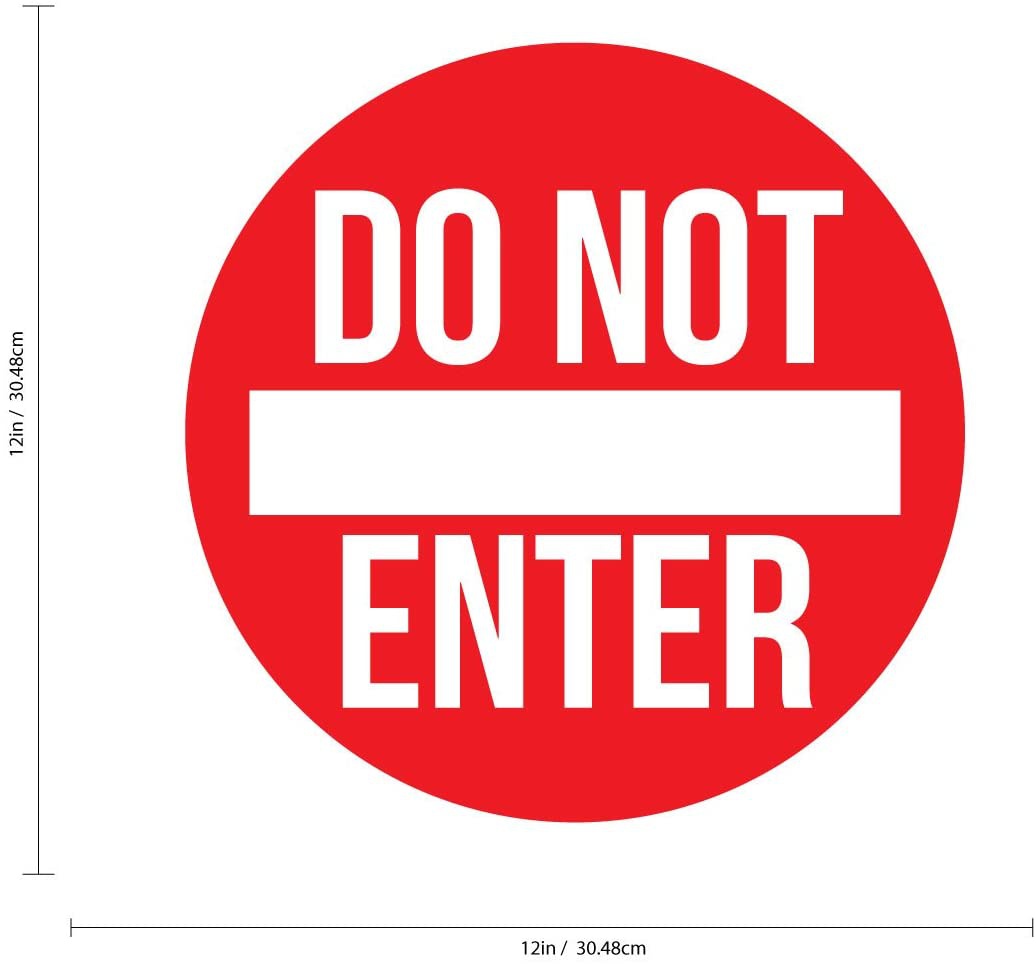 12"x12" Vinyl Wall Art Decal - Do Not Enter Sign Modern Offers Stop Sign Quote Sticker for Announcement Window Door Storefront Store Decor