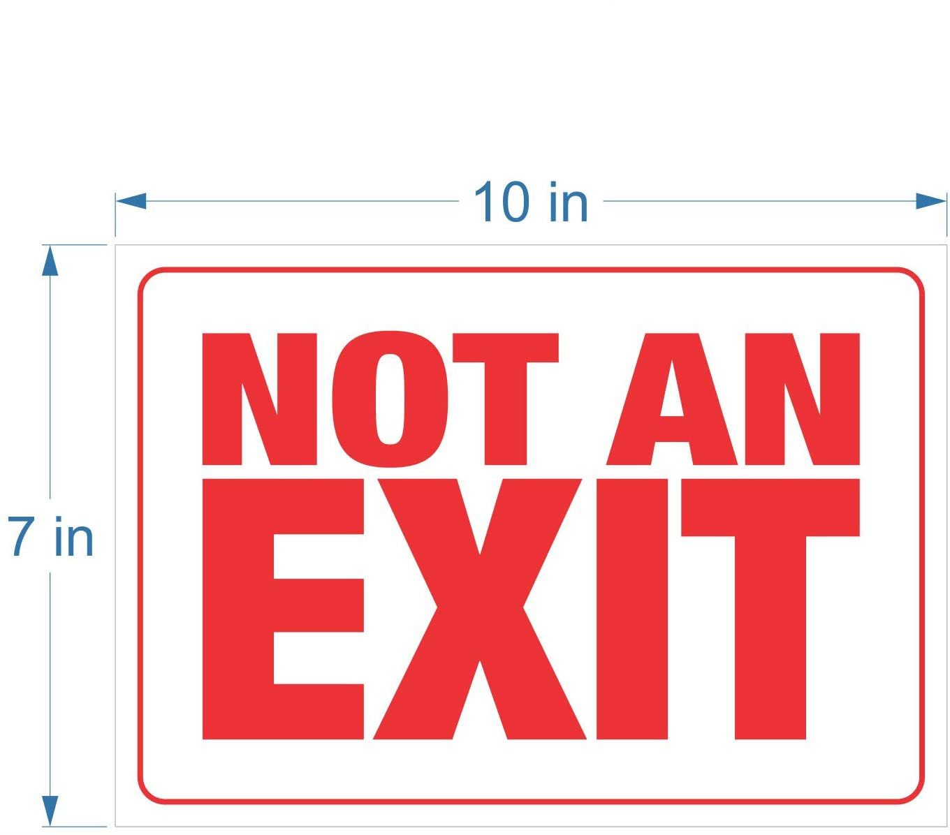 10"x7" 2Pcs Not An Exit Signs Stickers, for Office, Buildings & Workplace Premium Self Indoor & Outdoor