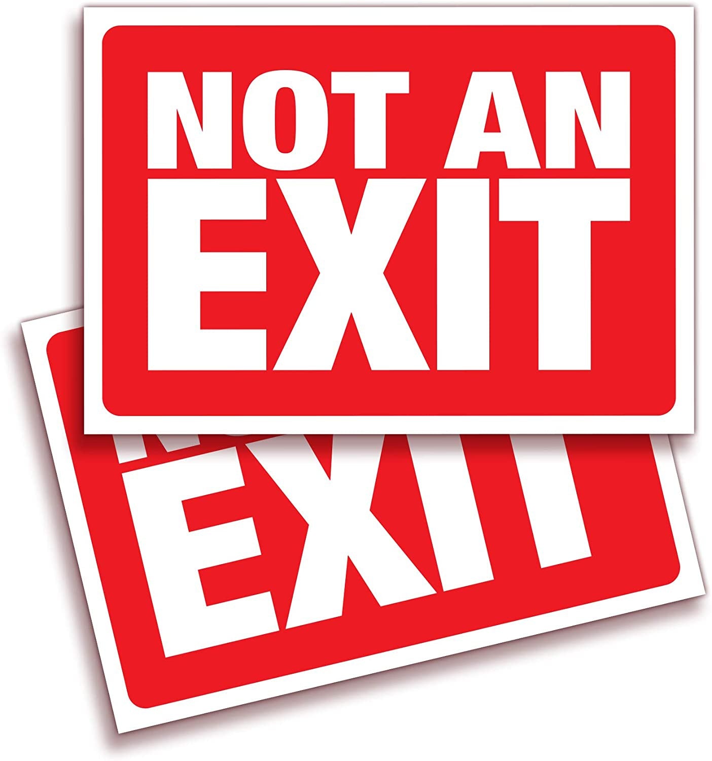 10"x7" 2Pcs Not An Exit Signs Stickers, for Office, Buildings & Workplace Premium Self Indoor & Outdoor