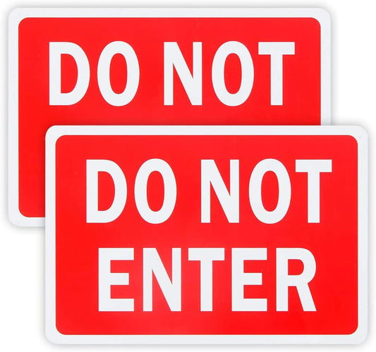 2 Pack Do Not Enter Sign Sticker，Weatherproof