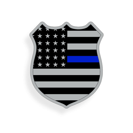 Thin Blue Line USA Flag Police Badge Sticker Laptop Cup Car Window Bumper Decal