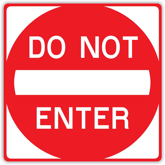 4"X4" 2PCs Do Not Enter sign sticker decal
