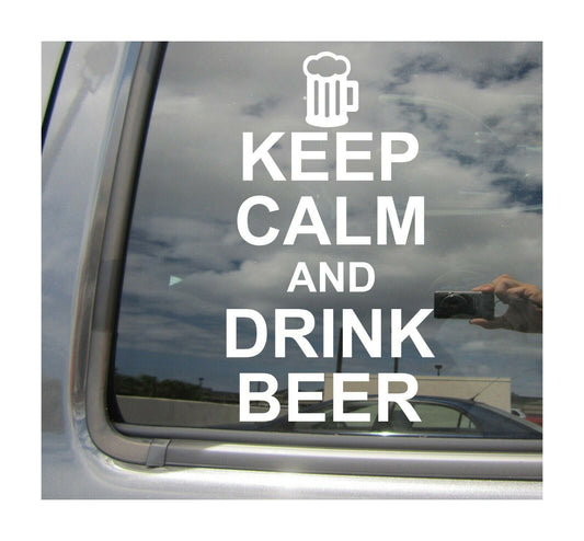 6.5"x3.7" Keep Calm And Drink Beer Car Auto Window High Quality Vinyl Decal Sticker