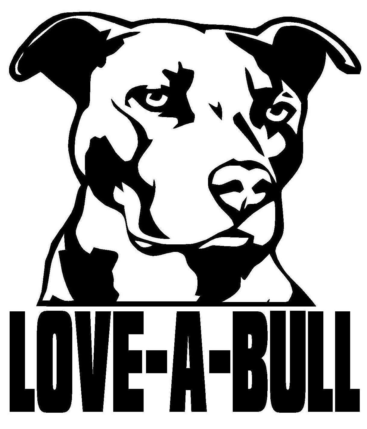 4"X4.5" LOVE-A-BULL Vinyl Decal Sticker Car Window Bumper Wall I My Pitbull Dog Adopt