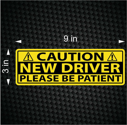 Caution Bumper Sticker New Driver Please Be Patient Truck Car Vinyl JDM Decal