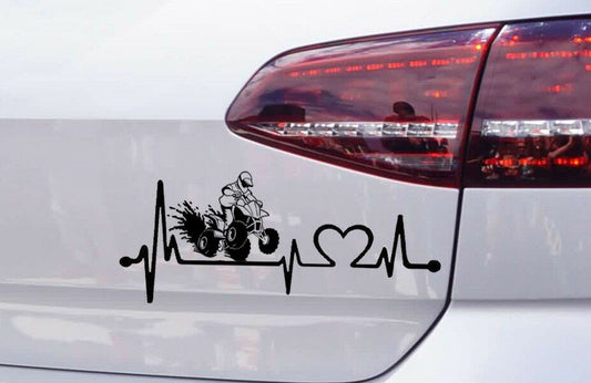 Quad Sticker Heartbeat Car Tuning Motocross Sticker Motorsport Motorbike JDM