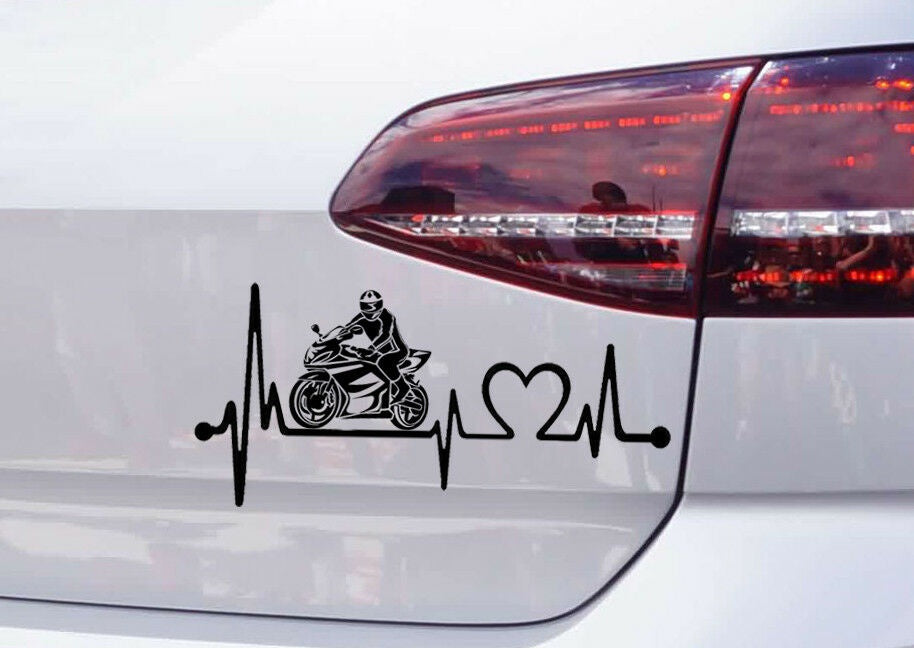 Motorcycle STICKER Heartbeat Car tuning Sticker Racing Sport Biker Inside