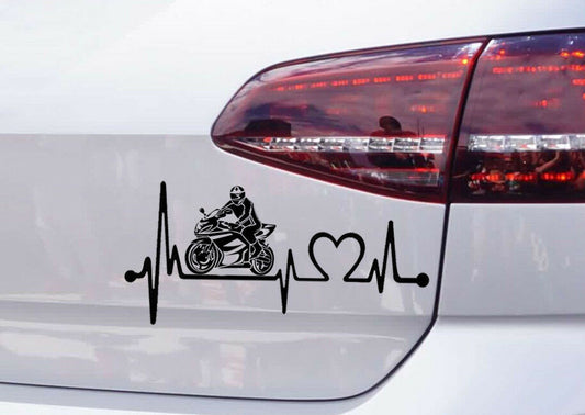 Motorcycle STICKER Heartbeat Car tuning Sticker Racing Sport Biker Inside