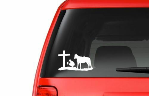 6" Wide Praying Cowboy Vinyl Decal Sticker Car Truck Laptop Netbook Window