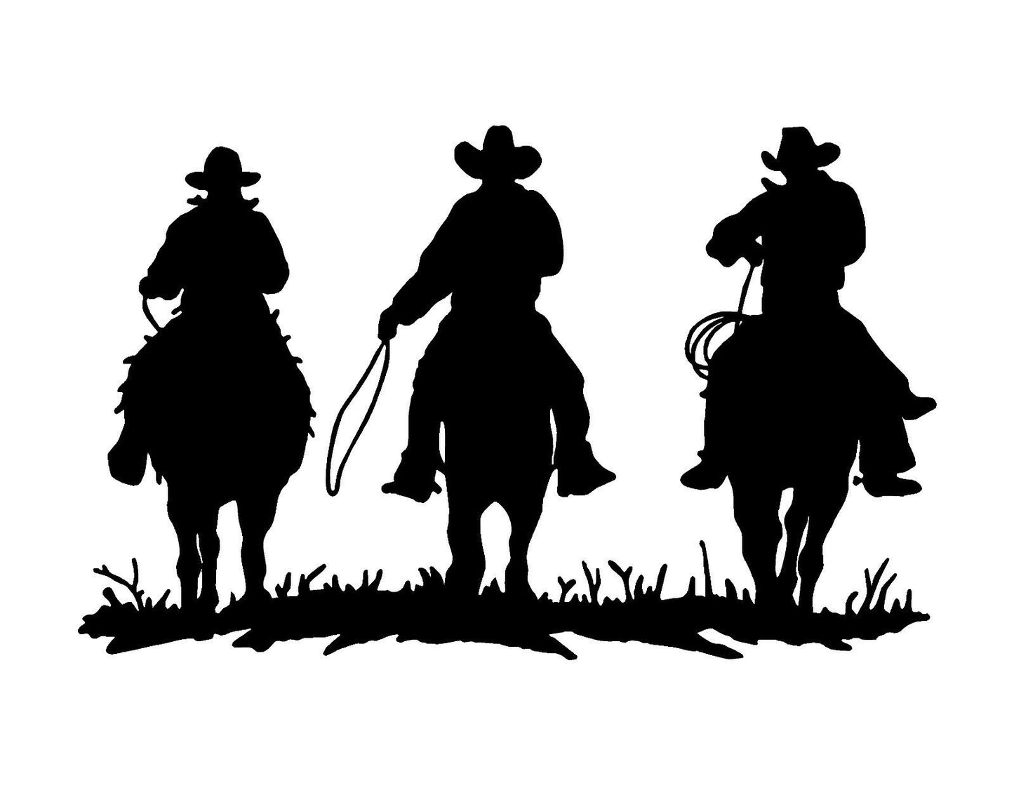 4"x7" Cowboy Decal Horseback Riding Horses car truck trailer window vinyl sticker