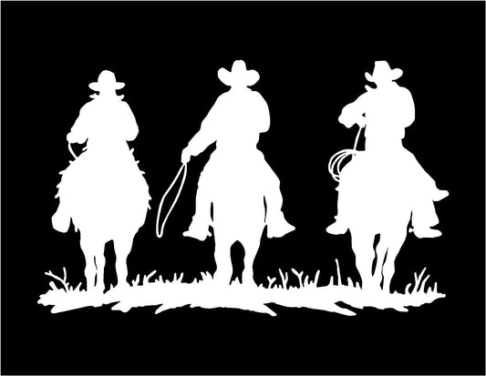 4"x7" Cowboy Decal Horseback Riding Horses car truck trailer window vinyl sticker